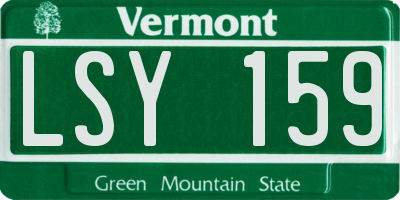 VT license plate LSY159
