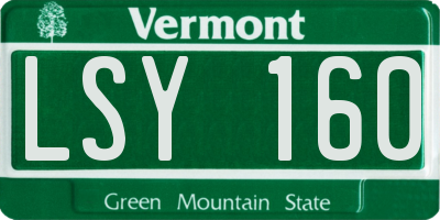 VT license plate LSY160