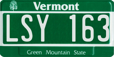 VT license plate LSY163