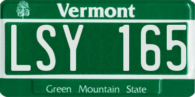 VT license plate LSY165