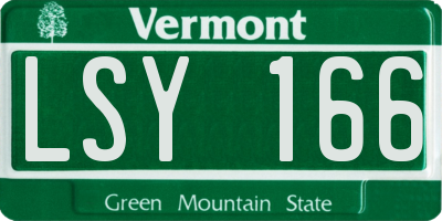 VT license plate LSY166