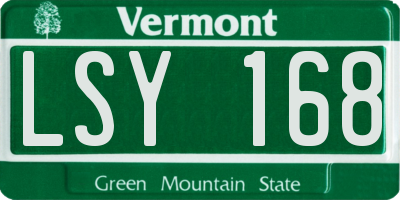 VT license plate LSY168