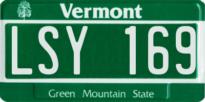 VT license plate LSY169