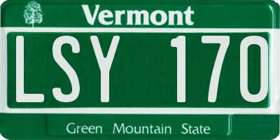 VT license plate LSY170