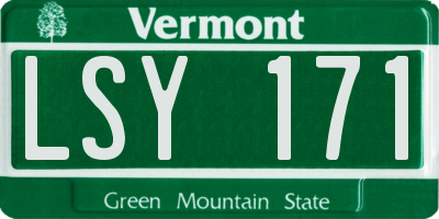 VT license plate LSY171