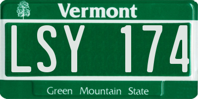VT license plate LSY174