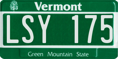 VT license plate LSY175