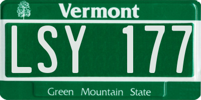 VT license plate LSY177