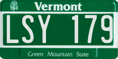 VT license plate LSY179