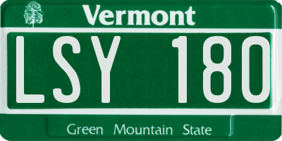 VT license plate LSY180