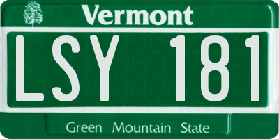 VT license plate LSY181