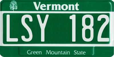 VT license plate LSY182