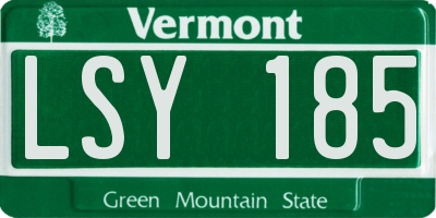 VT license plate LSY185