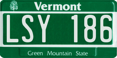 VT license plate LSY186