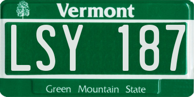 VT license plate LSY187