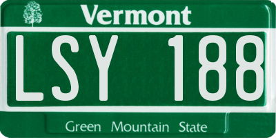 VT license plate LSY188