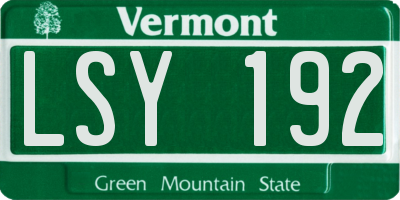 VT license plate LSY192