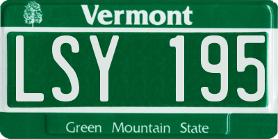 VT license plate LSY195