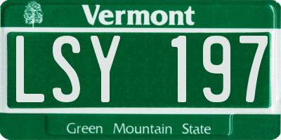 VT license plate LSY197