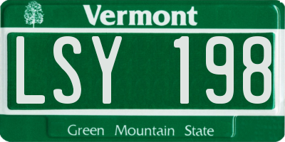 VT license plate LSY198