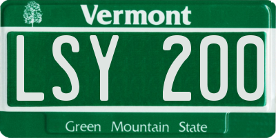 VT license plate LSY200