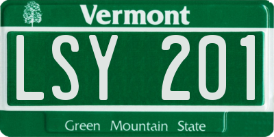 VT license plate LSY201