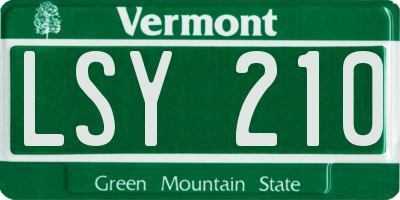 VT license plate LSY210
