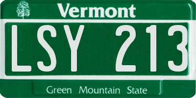 VT license plate LSY213