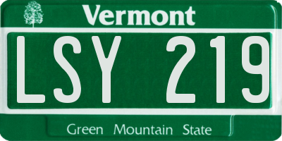 VT license plate LSY219