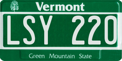 VT license plate LSY220