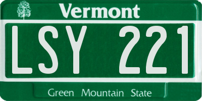 VT license plate LSY221