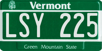 VT license plate LSY225