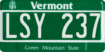 VT license plate LSY237