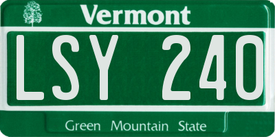 VT license plate LSY240