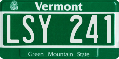 VT license plate LSY241