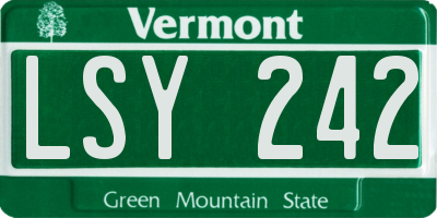 VT license plate LSY242