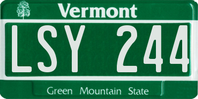 VT license plate LSY244