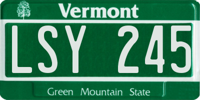 VT license plate LSY245
