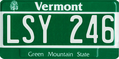 VT license plate LSY246