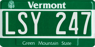 VT license plate LSY247