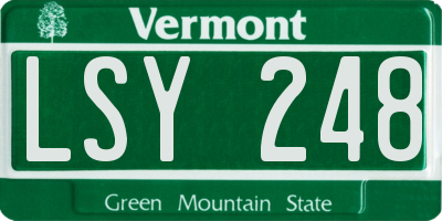 VT license plate LSY248