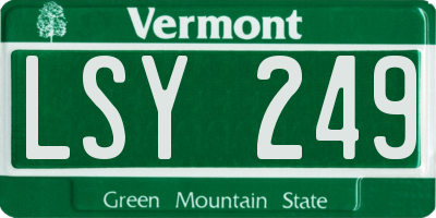 VT license plate LSY249