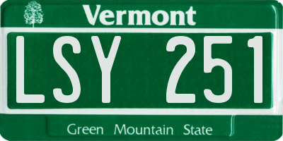 VT license plate LSY251