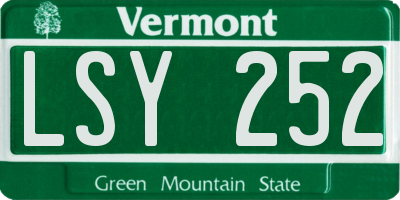 VT license plate LSY252