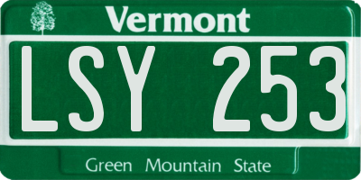 VT license plate LSY253