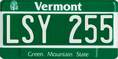 VT license plate LSY255