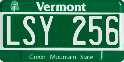 VT license plate LSY256