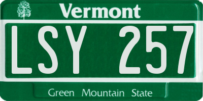 VT license plate LSY257