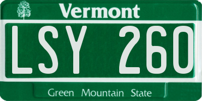 VT license plate LSY260