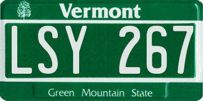 VT license plate LSY267